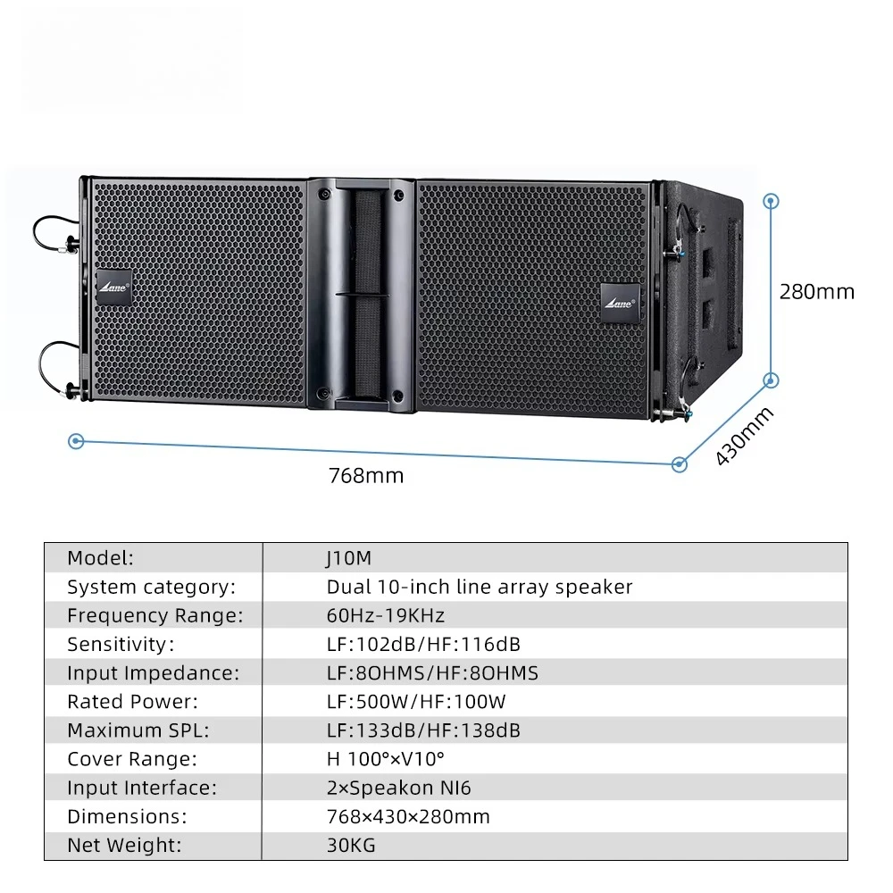 Best Selling Professional Stage Dual 10 Inch Full Range Outdoor Waterproof Line Array Speakers System