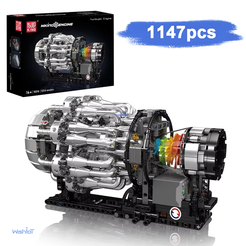 

10216 Turbojet Engine Model 1214pcs Building Block set Small Particle Large Military Model Kit DIY Toys for Christmas Gifts
