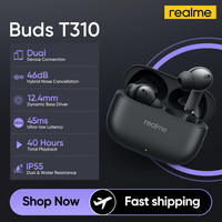 realme Buds T310 Bluetooth 5.4 Earphone 46dB Active Noise Cancelling True Wireless Headphone 40 Hours Battery Life