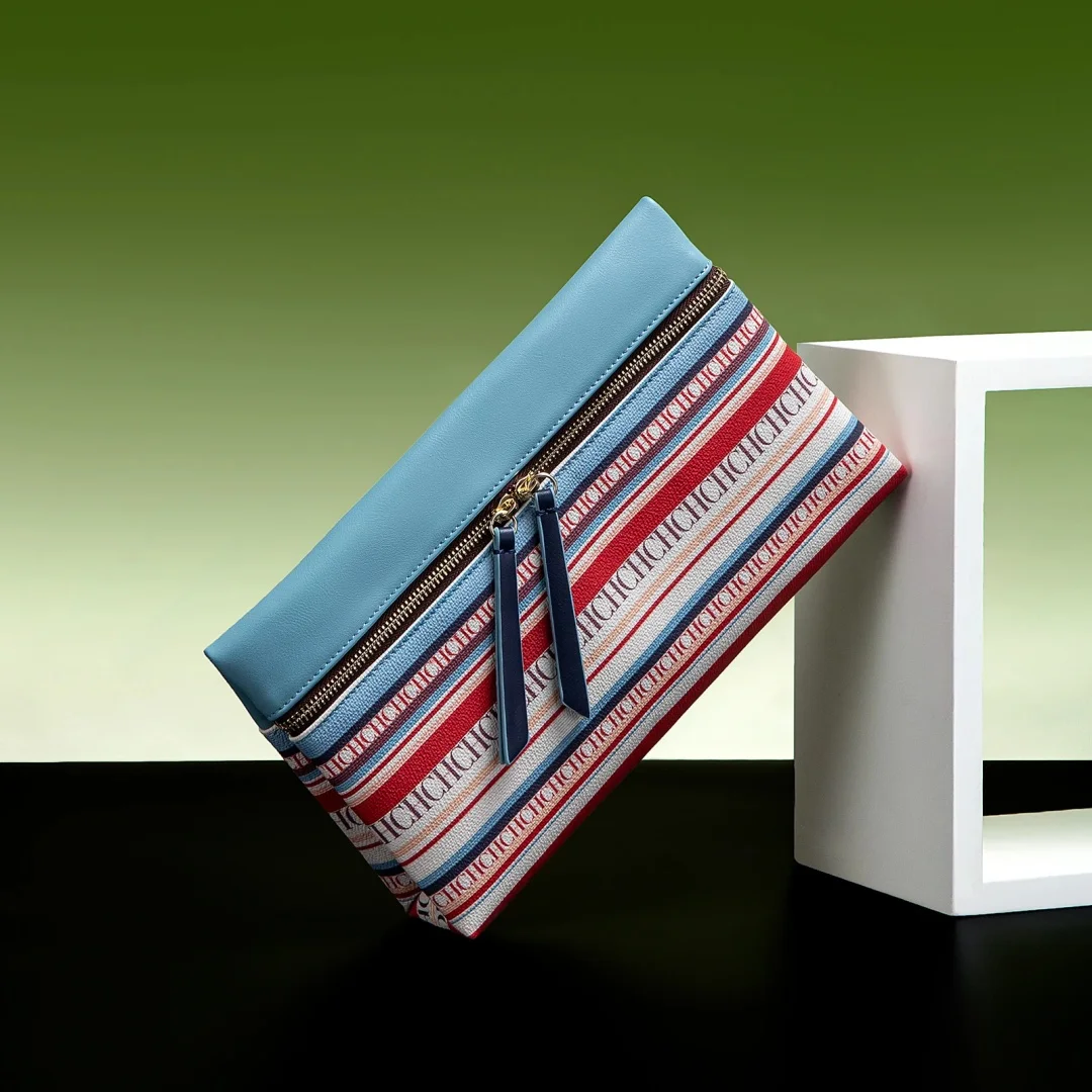 CH Fashion Exquisite Zipper Design High Quality Striped Handbag Compact Multi Color Printed Letter Elegant Brand Women's Bag