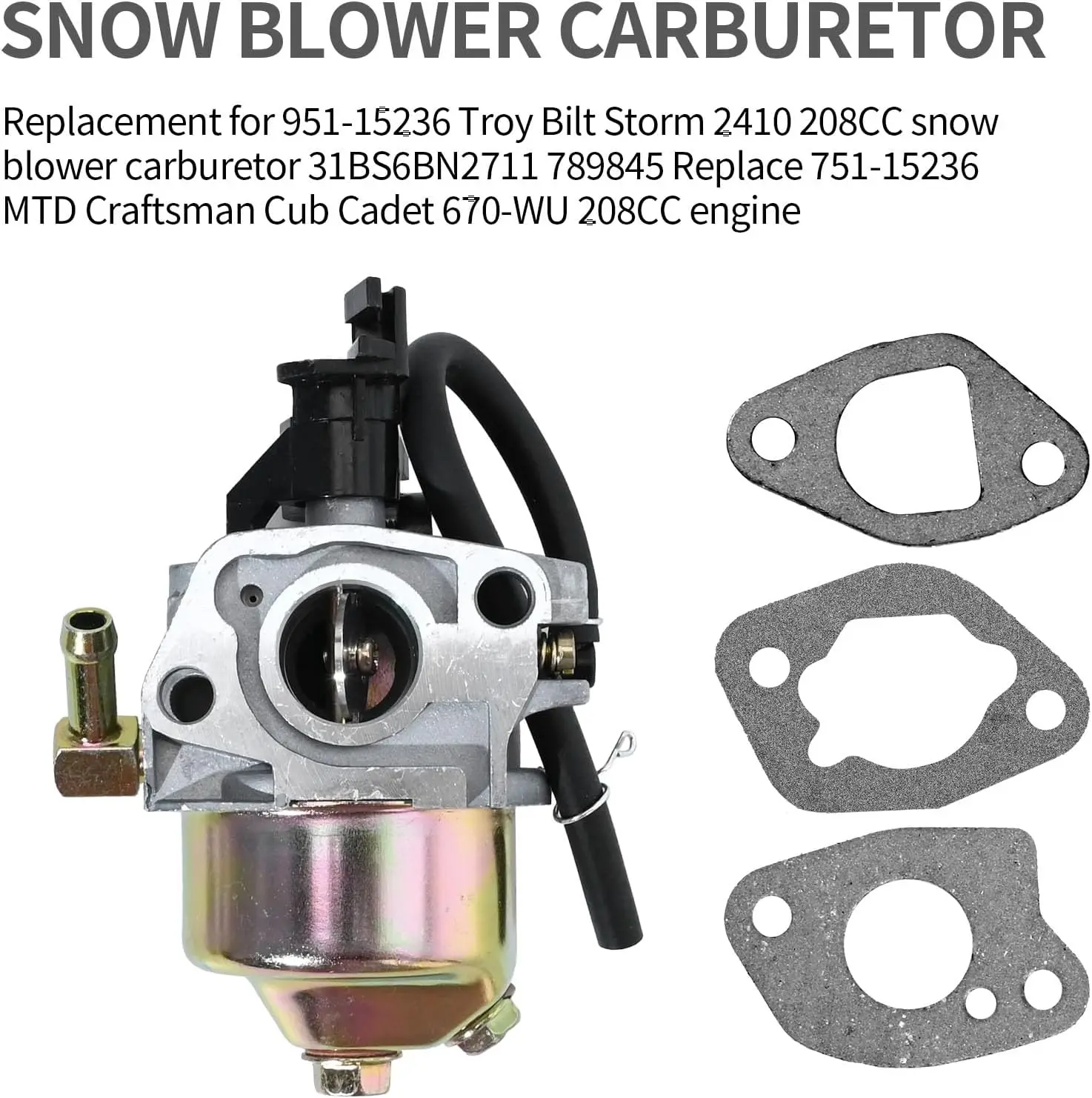 751-15236 208cc Carburetor Carb Replacement for Craftsman SB410 24