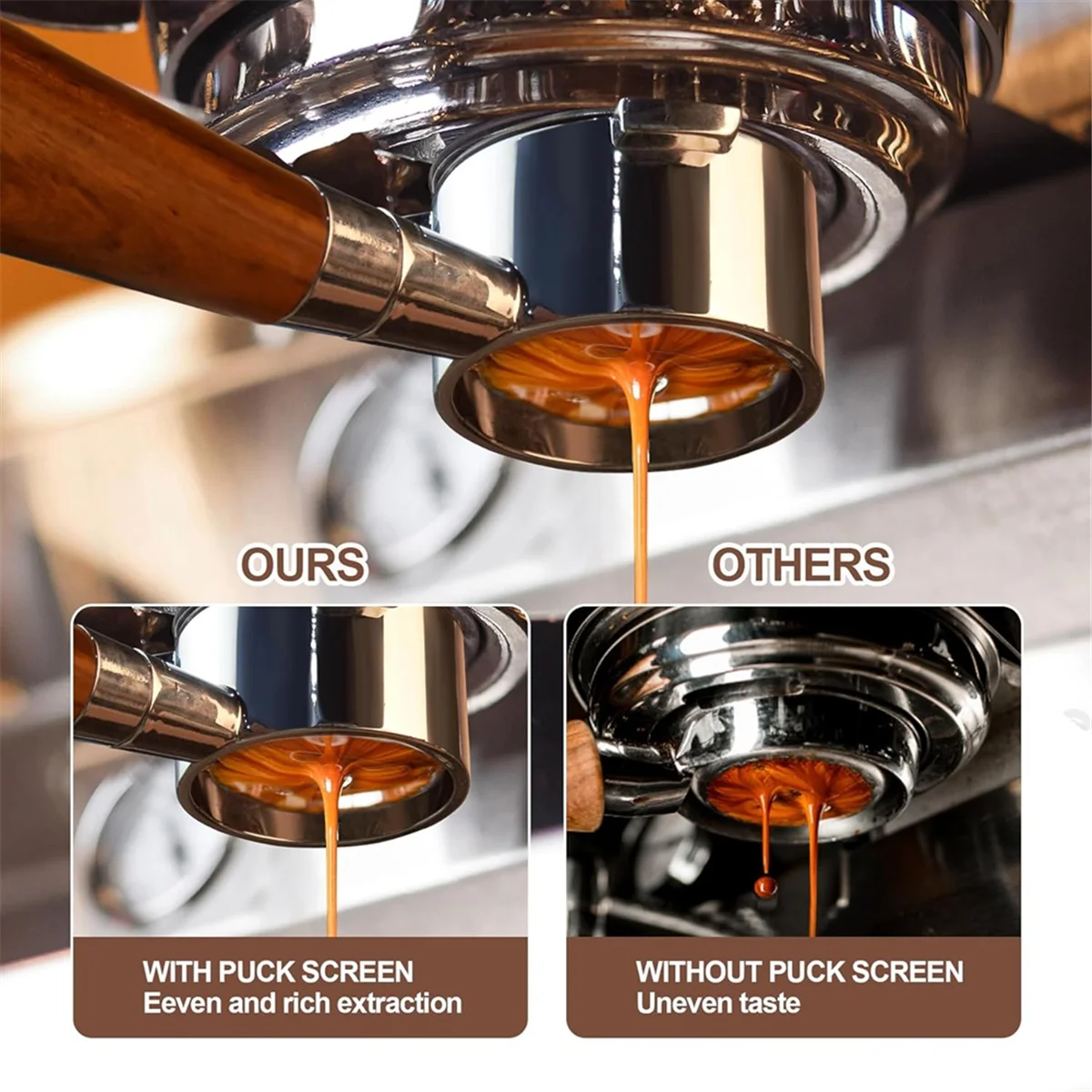 

54 mm Bottomless Portafilter with Puck Screen, for Breville Barista Express Machines,Stainless Steel PortafilterJADD