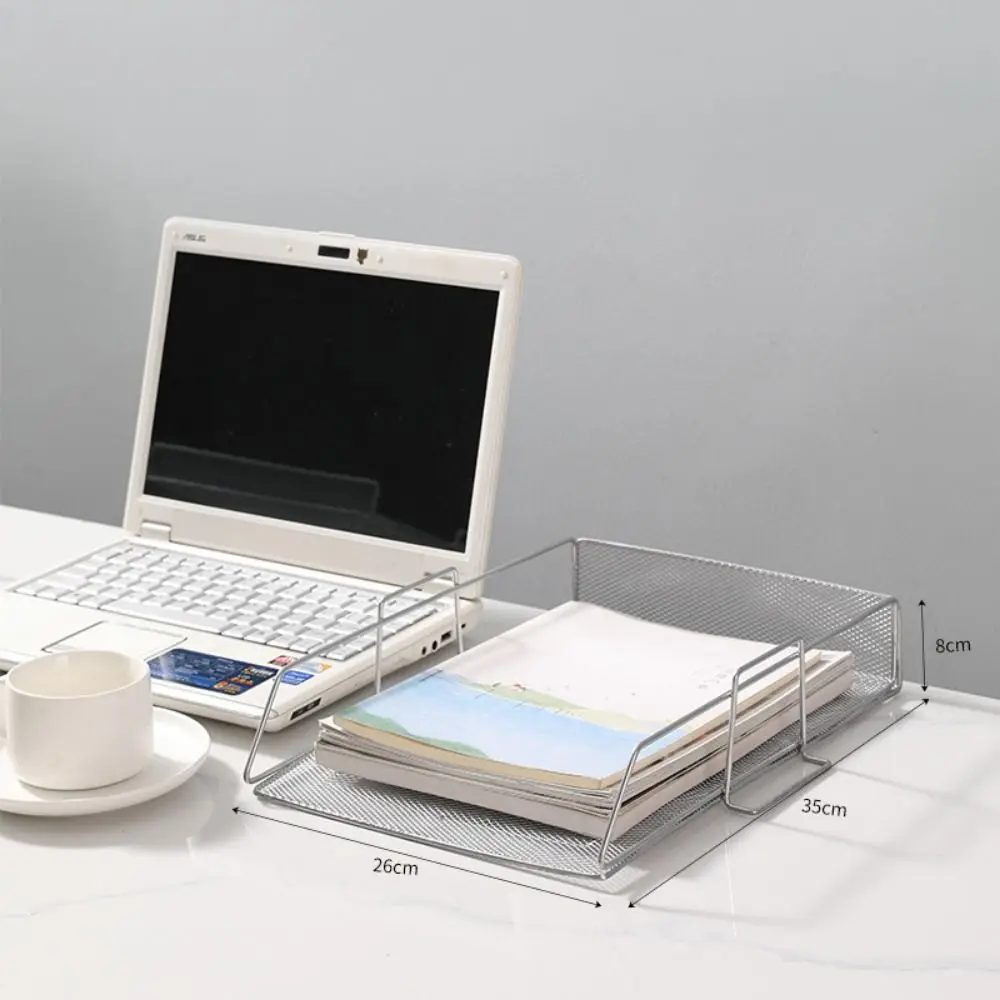 Single Layer File Storage Rack a4 Space Saving Letter Tray Organizer Stackable Durable Desktop Document Shelf School
