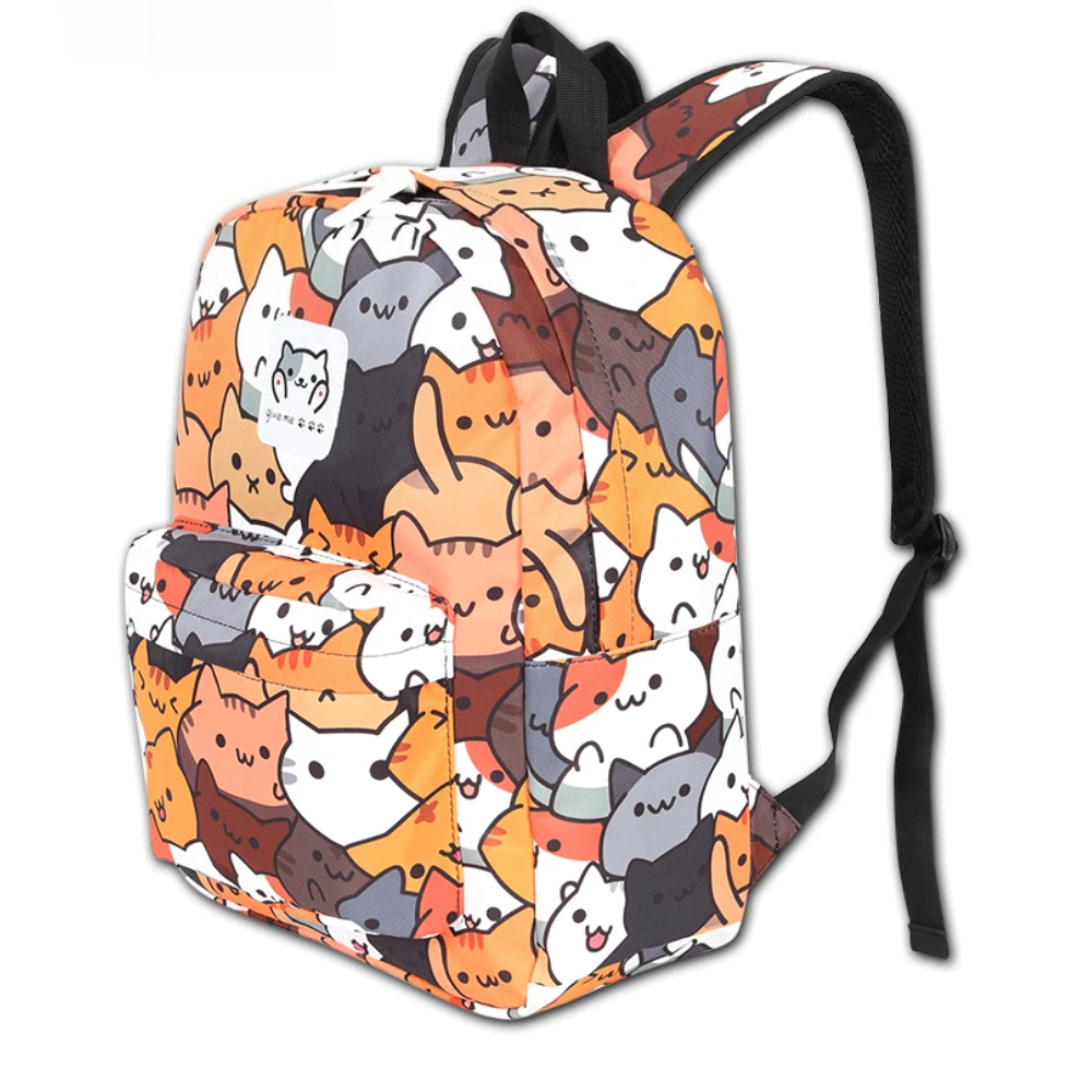 2025 رائجة البيع Neko Atsume القط الفناء الخلفي مكثفة أنيمي بنين بنات حقيبة كتب حقيبة المدرسة السفر Mochila حقيبة الظهر الموضة
