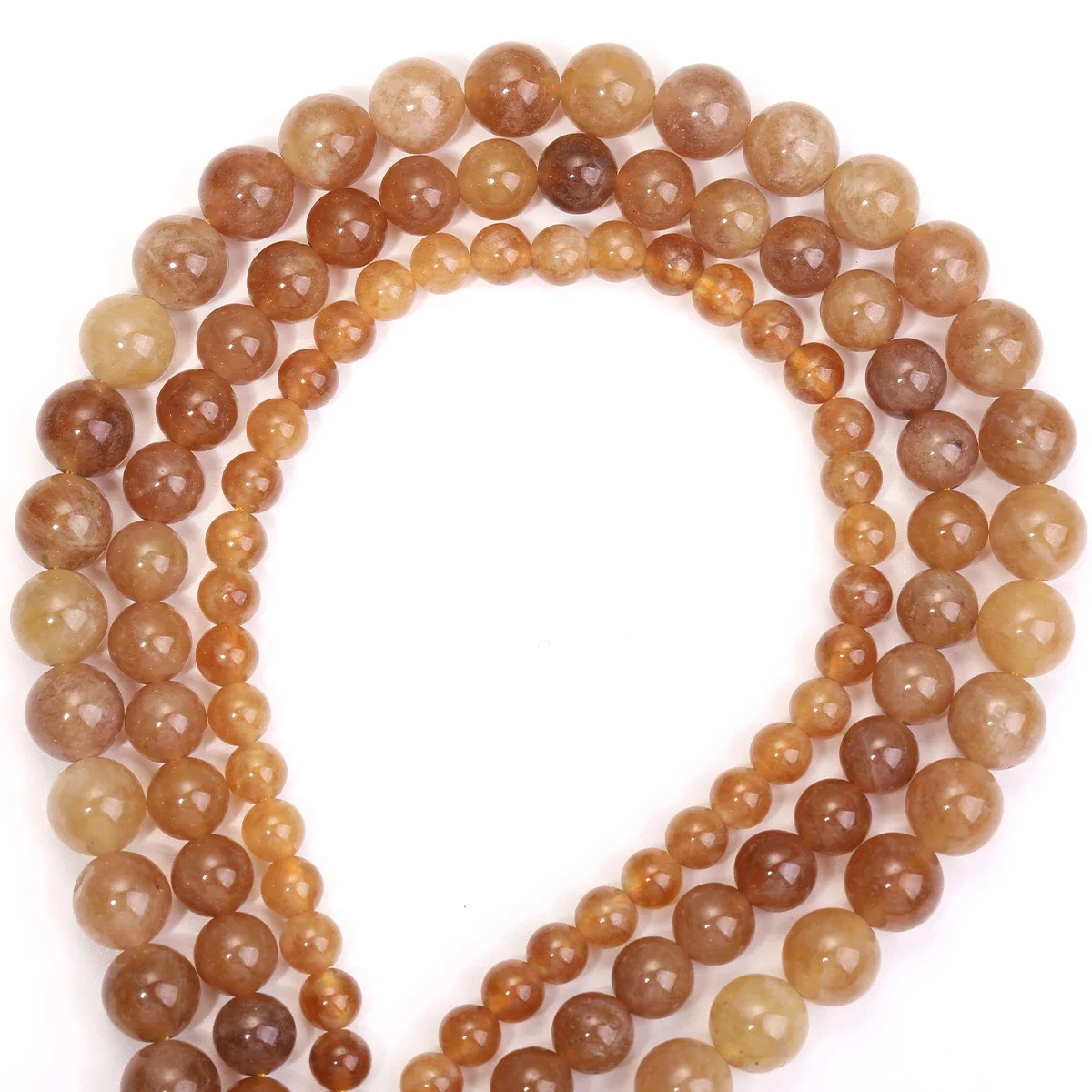 Farbige gelbe Jaspis-lose Perlen, 6/8/10 mm, runder Edelstein, DIY-Perlen, für Männer und Frauen, Armband, Halskette, Zubehör, 1 Streifen