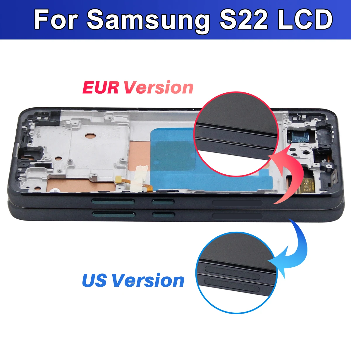 S22 5G LCD Screen for Samsung Galaxy S22 S901B S901B/DS Lcd Display Digital Touch Screen with Frame Assembly Parts 100% Tested