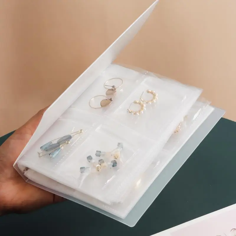 Anti-oxidation Jewelry Storage Albums Desktop Drawer Organizer Transparent Necklace Bracelet Ring Book Holder Jewelry Bag