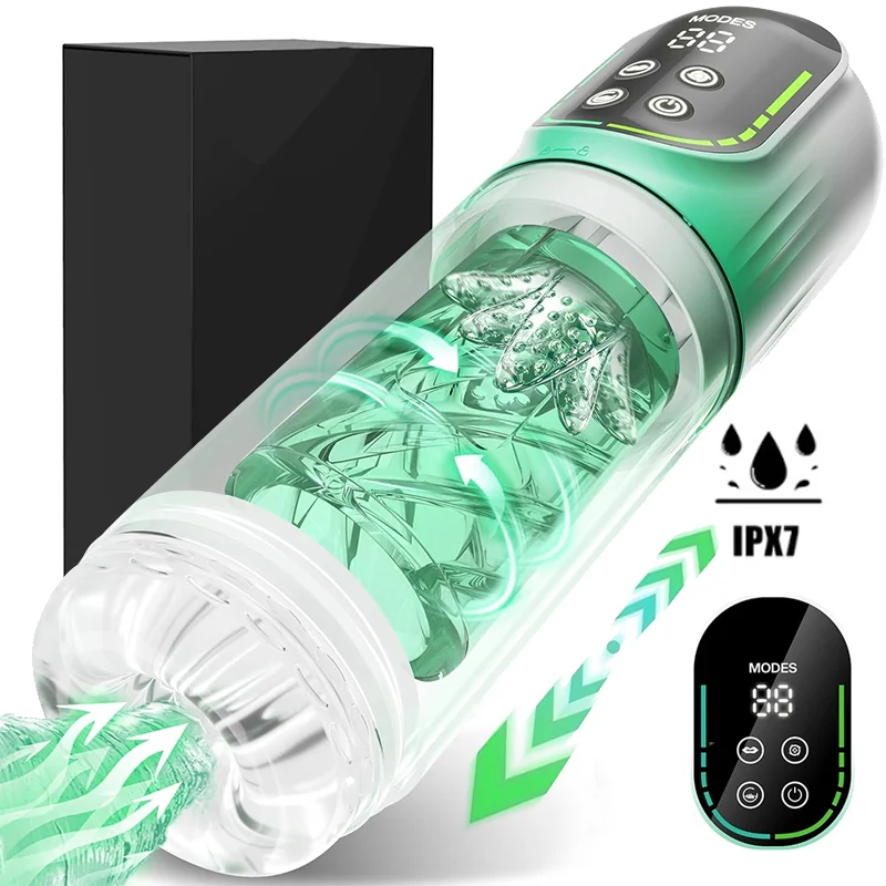 Automatic Male Masturbation Cup Thrusting Rotation Male Masturbator Sucking Licking Vacuum Penis Pump Real Pocket Pussy Sex Toys_voghion.com