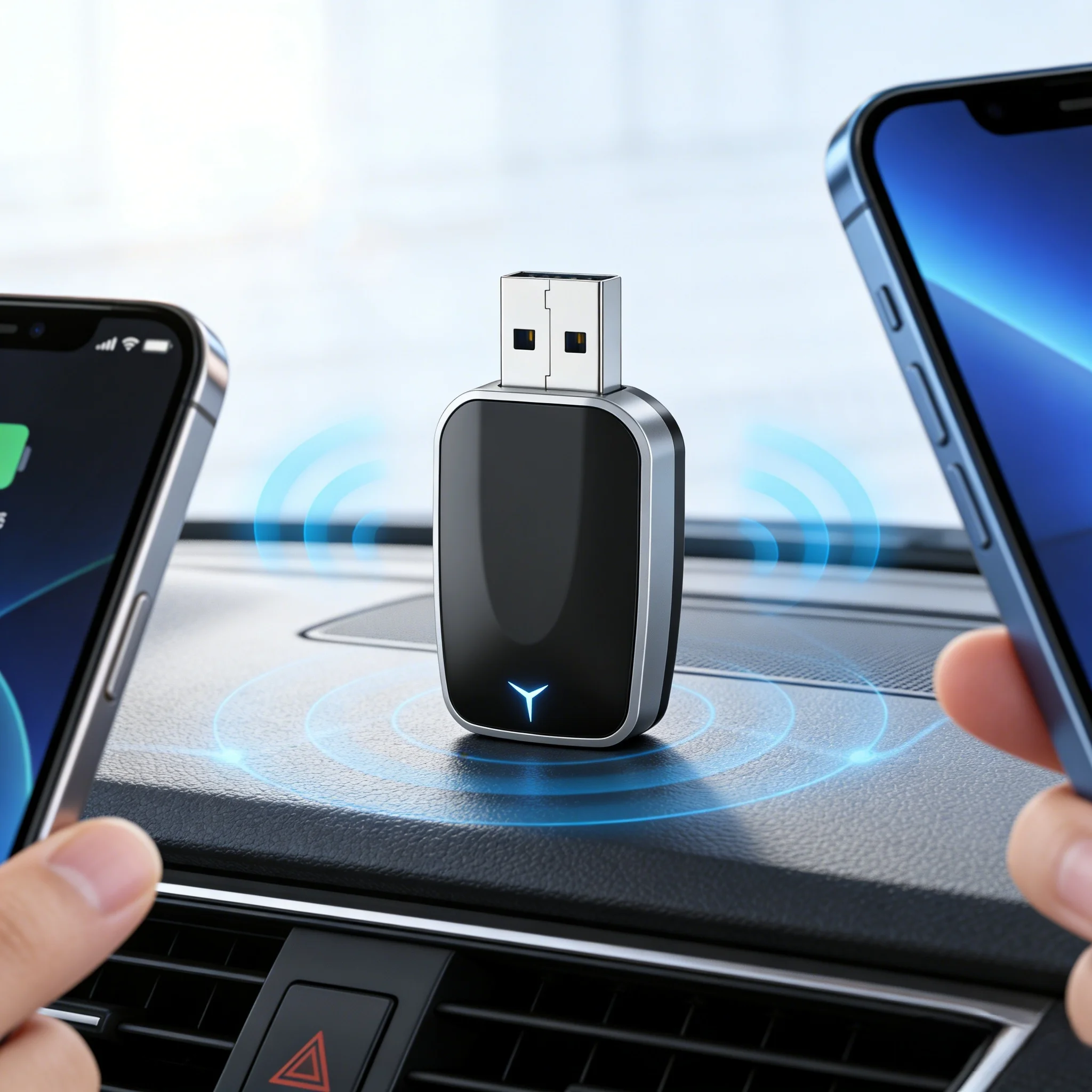 2026 NEW 2 In 1 Wireless Carplay AI Box Android Auto Plug And Play Applicable To Convert Original Car Wired Carplay To Wireless