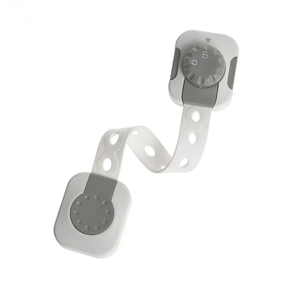 Plastic Child Safety Lock Safety Buckle Double Knob Cabinet Door Lock Strong Fixation Kids Protection Drawer Lock Toddler