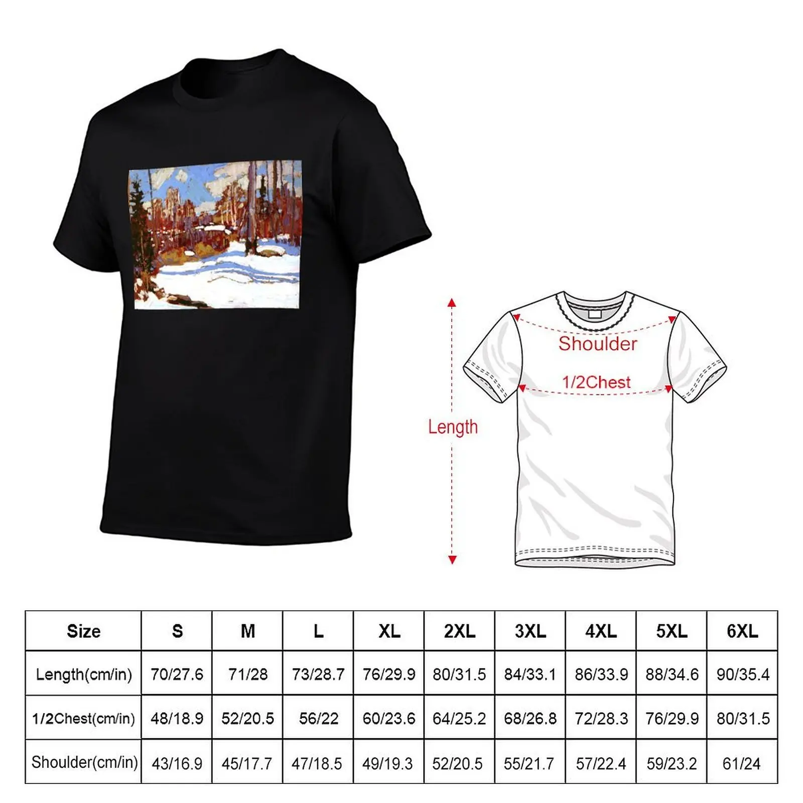 Tom Thomson - Woods in Winter T-Shirt t shirts for man slim fit t shirt for man 100 percent cotton t shirt man casual T-shirt