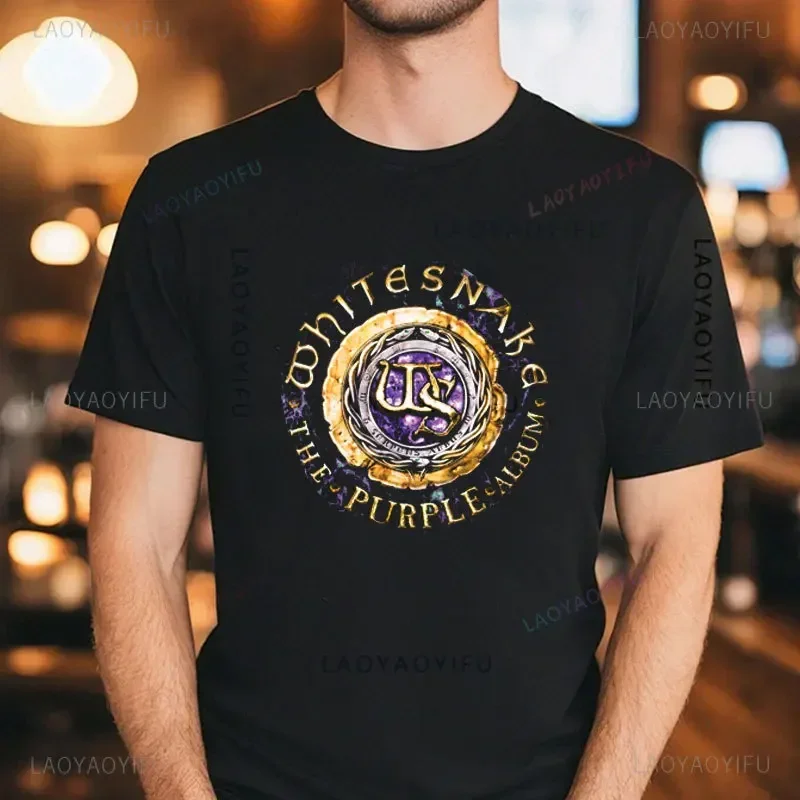 Whitesnake Music Logo Tops Whitesnake-1987 Whitesnake Rock Band Man 100%Cotton Tees Whitesnake Concert,whitesnake Album T Shirt