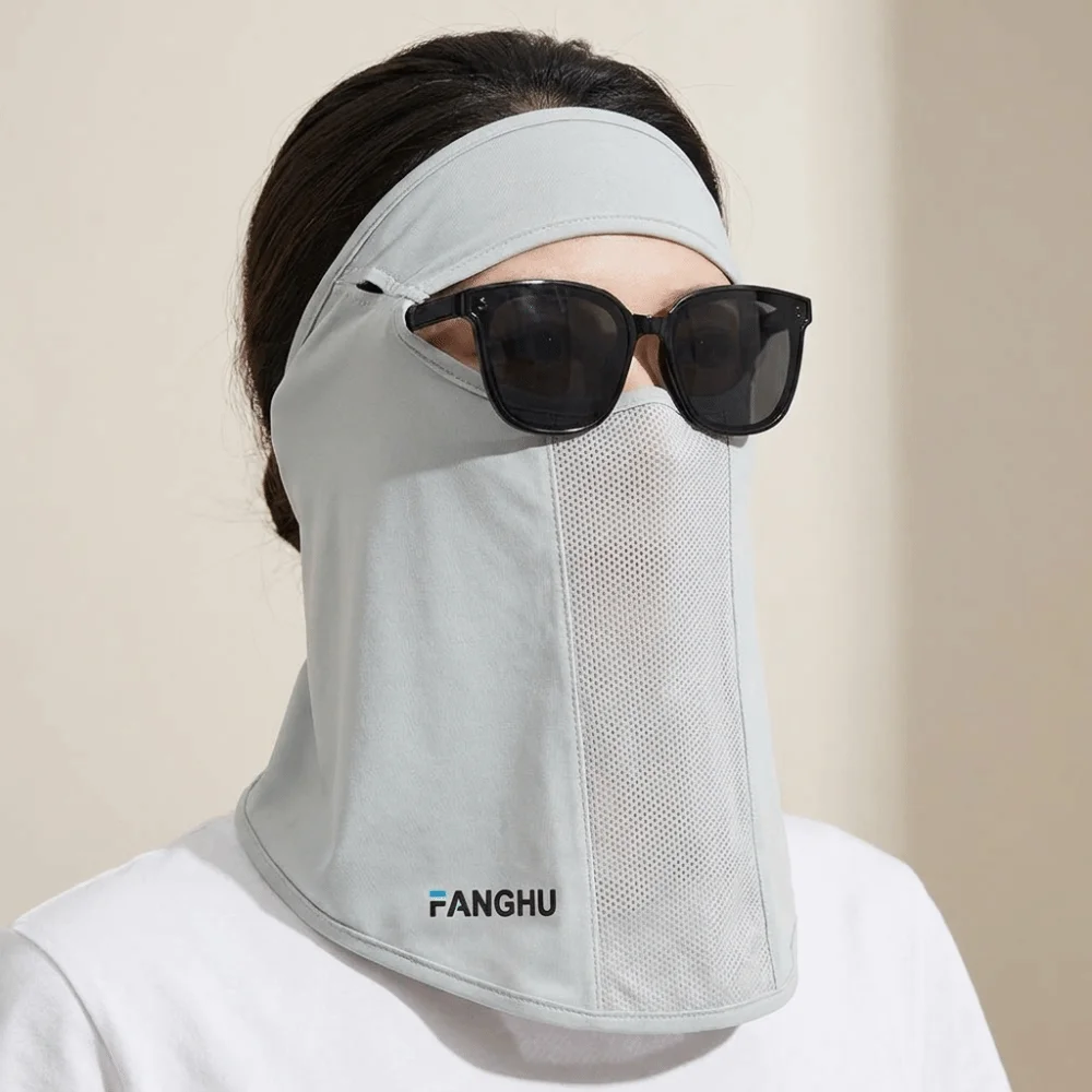 

Fashion Solid Color Ice Silk Mask Sunscreen UV Protection Face Cover Face Veil Face Scarves Face Gini Mask Outdoor