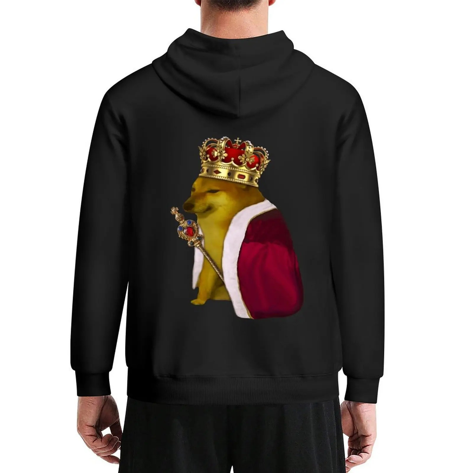 

Cheems king Hoodie hooded shirt men's winter sweater graphic t shirts men japanese style men hoodie