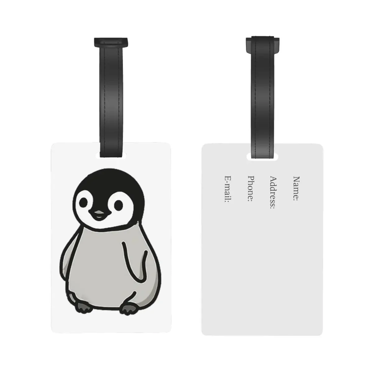 Penguin Luggage Tags Suitcase Accessories Travel PVC Cute Baggage Boarding Tag Portable Label Holder ID Name Address