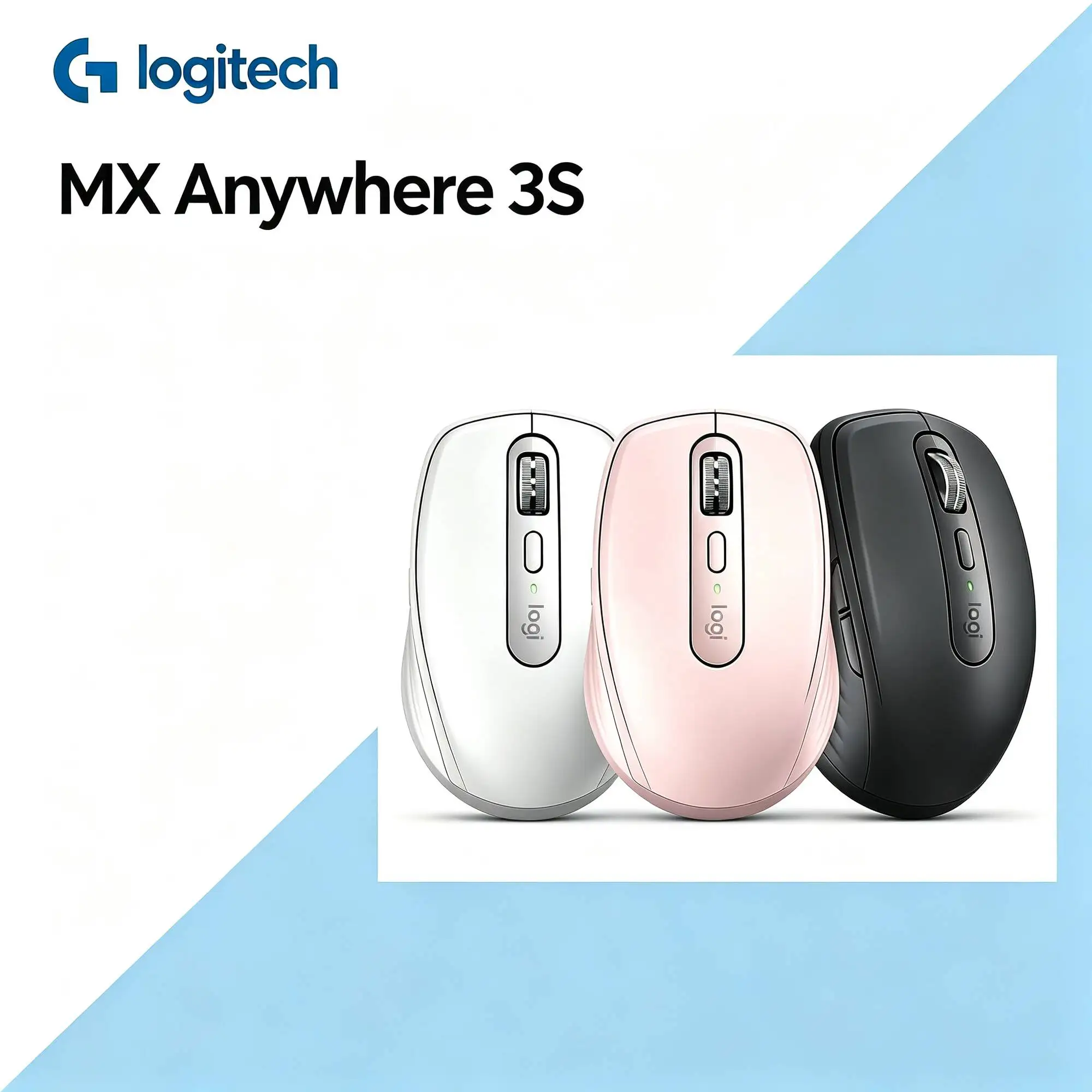 Logitech MX Anywhere 3S Multi-Device Bluetooth Mouse, Silent Click, Pocket Portable Rechargeable Mice