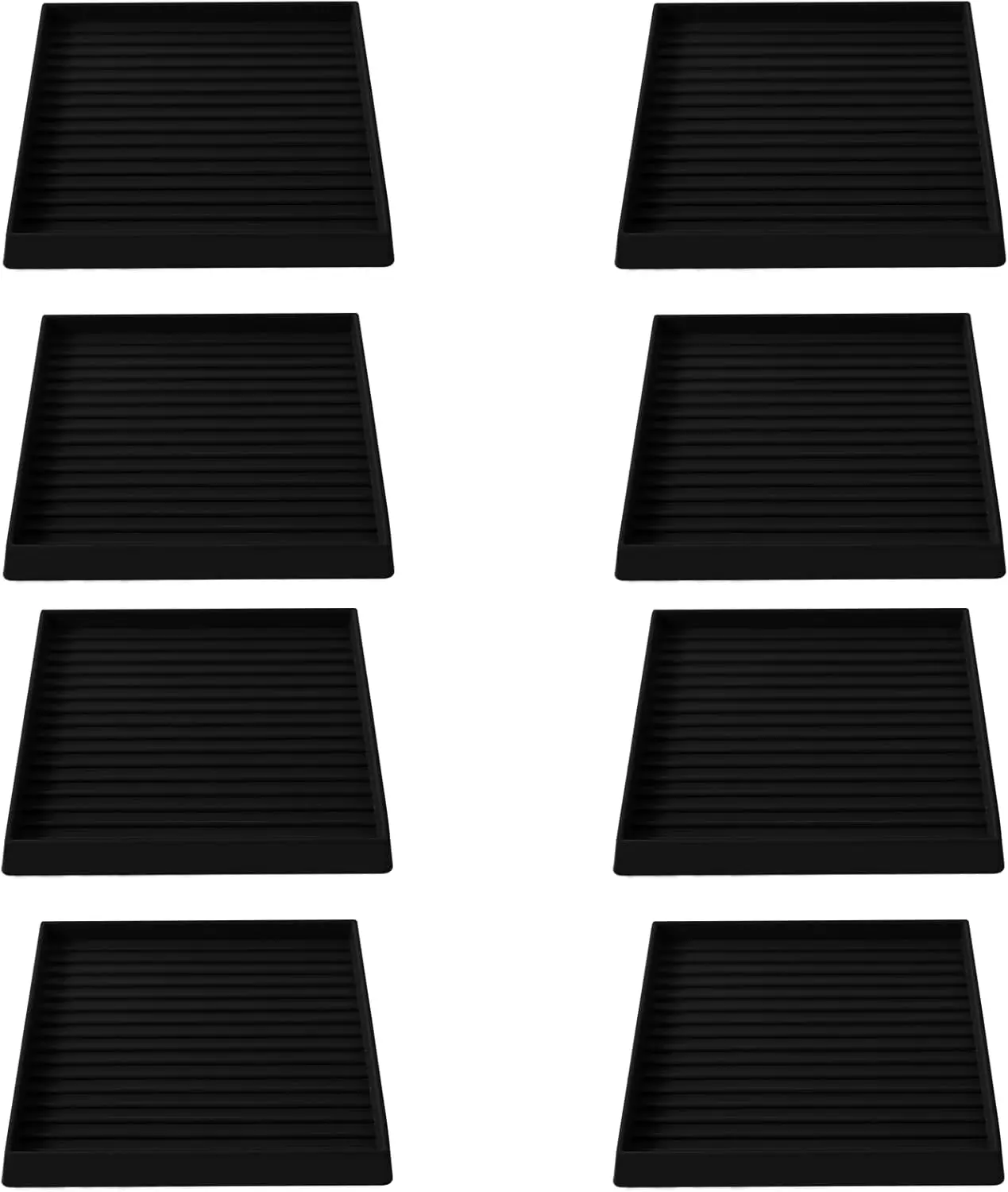 

5x5 Square Rubber Furniture Caster Cups, Anti-Sliding Furniture Pads Bed Stopper Floor Protectors with Grip - Protect Any Floori