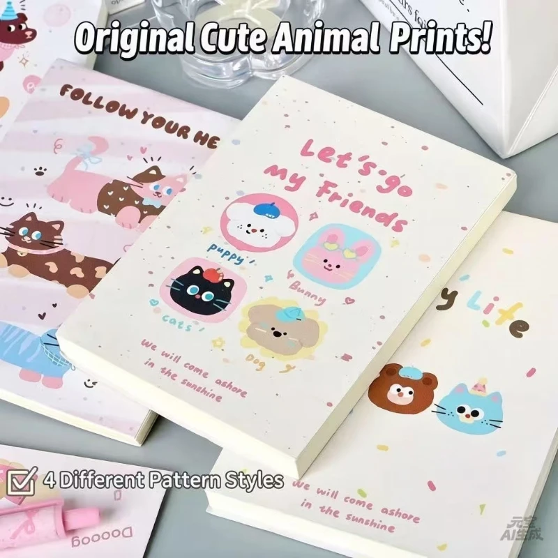 Original Cute Animal Sausage Series Upturned A6 Blank Book High Value Notebook Student Thickened Notepad Kawai Stationery