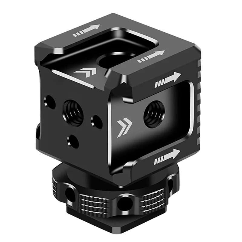 Practical-Triple Hot Shoe Mount Adapter 1/4 Arri Hole Hot Shoe Monitor Base Mic Fill Light Bracket Holder For SLR Camera Cage