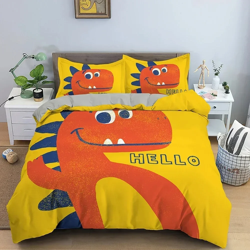 

Cartoon Dinosaur Jurassic World Theme Bedding Set Boys Girls Twin Queen Size Duvet Cover Pillowcase Bed Kids Adult