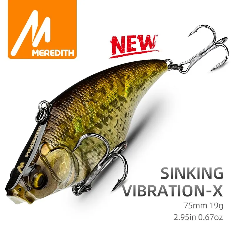 MEREDITH VIBRATION-X VIB 75mm 19g Wobblers Fishing Tackle Fishing Lures Vibration Bait for Full Depth Artificial Accessories