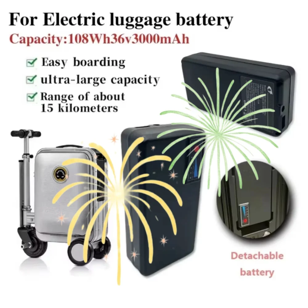 

Universal 36V 3000mAh Electric Luggage Battery for Airway SE3S MiniT SE3T - Compatible with SE3S/ SE3T/ SEminiT