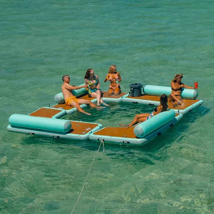 Factory Customized Inflatable Floating Island, Inflatable Floating Water Jet Ski Dock Sofa Chair  Floating Platform