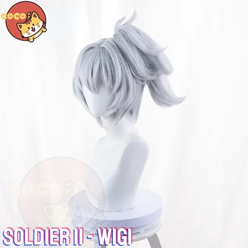 Game ZZZ Soldier 11 Cosplay Wig Game Zenless Zone Zero Soldier 11 Cosplay Wig Silver Gray Lateral Ponytail Wig CoCos