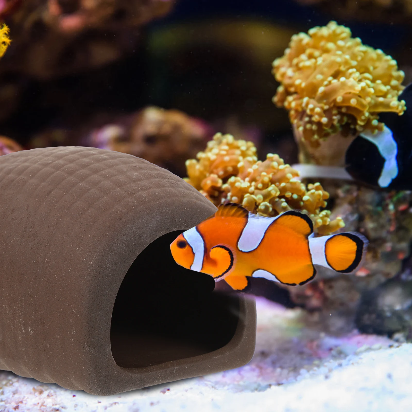 

2Pcs Fish Tank Accessories Shrimp Cave Ceramic Shelter Small Hideout for Fish Shrimp DecorationsAquariumPetSupplies