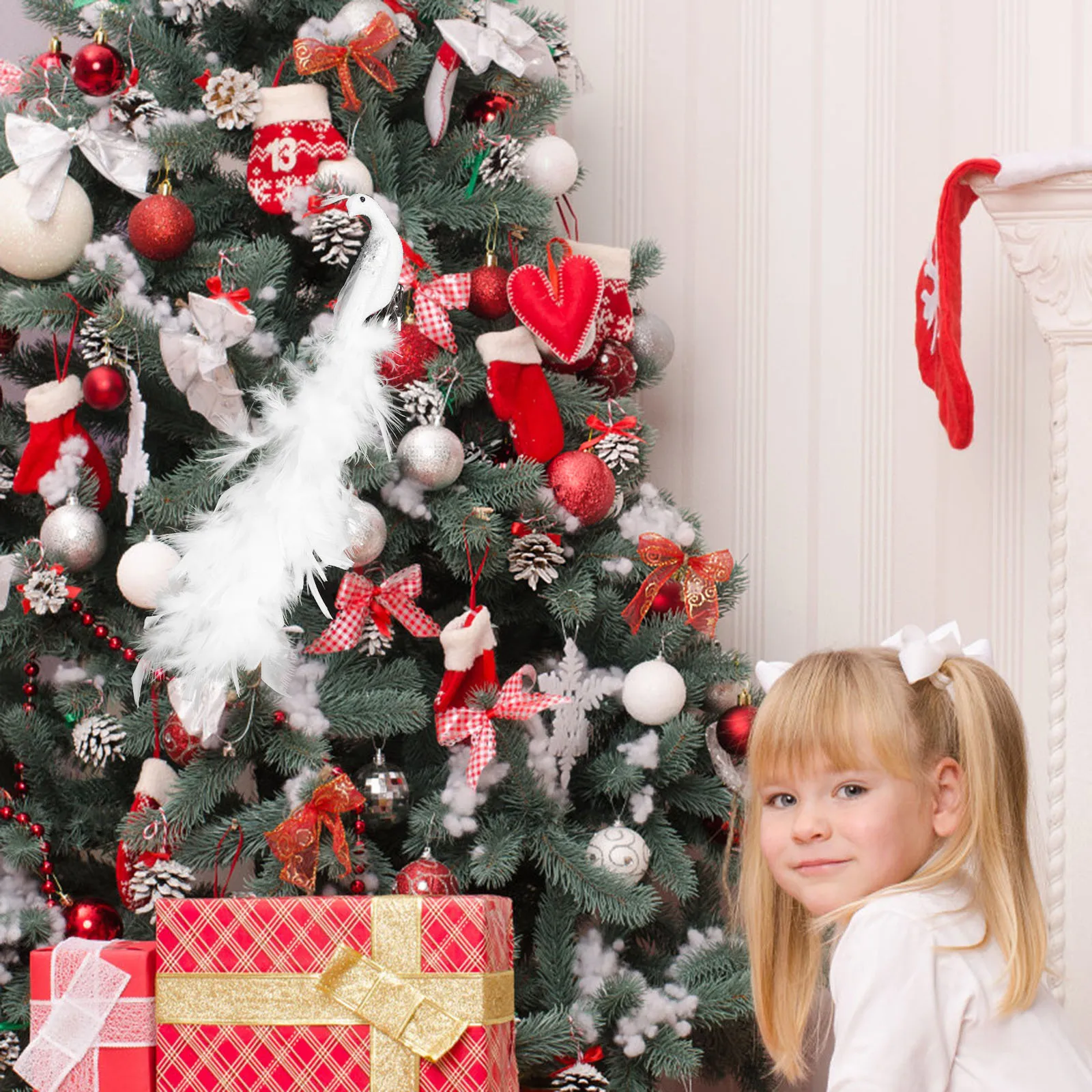 

Simulated Ornament Christmas Tree Decoration Party Supplies Xmas Decor Peacock Christmas Decoration