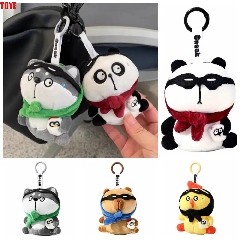 

Плюшевый брелок с изображением капибары, желтый цыпленок, пушистая плюшевая кукла-панда, брелок для ключей, коллекция, комфорт