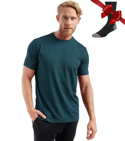 100% laine mérinos super fine t-shirt hommes couche de base chemise laine mérinos évacuant respirant séchage rapide Anti-odeur + chaussettes en laine mérinos