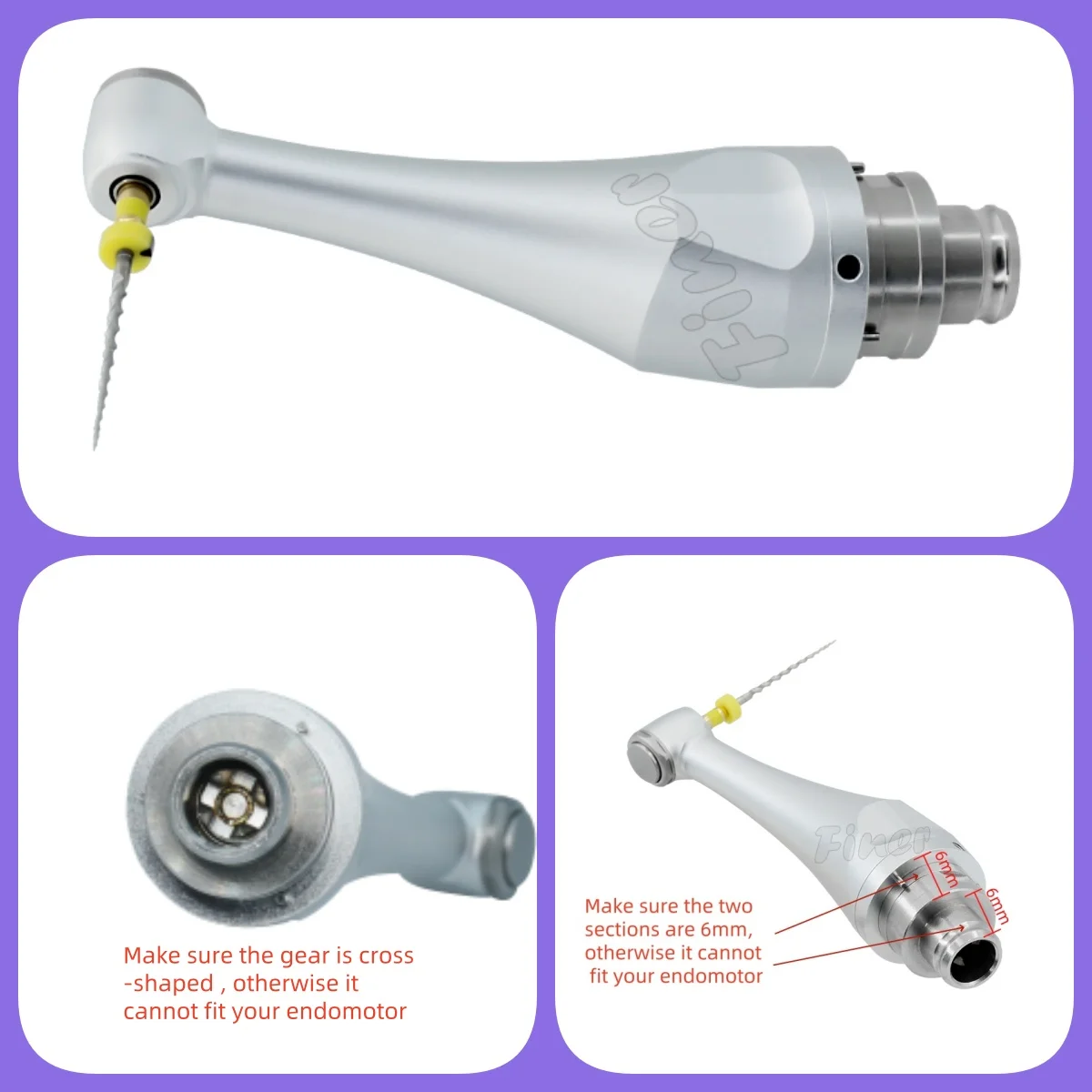 

Dental 6:1 Endo Head Electric Endodontic Motor Angle Head Rotary Endomotor Contra Angle Head for Woodpecker Dentsply