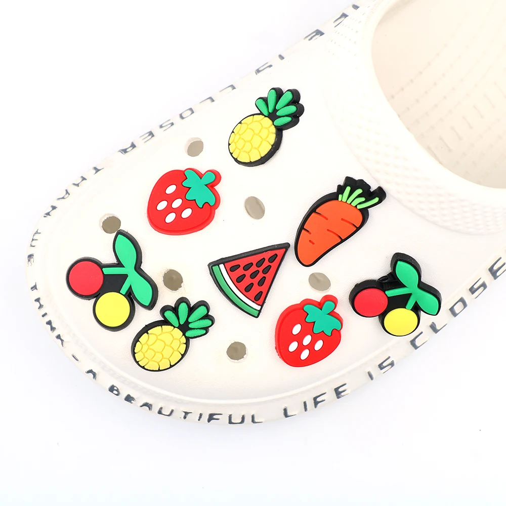 Shoe Accessories Carrot Charms Fruits Pvc Shoe Decorations Pineapple Vegetables Pins Adults Children New Year Gifts 1 Pc
