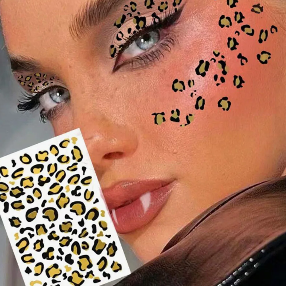 Sexy Leopard Print Hot Stamping Tattoo Sticker Waterproof DIY Temporary Tattoo Sticker Body Art Retro Leopard Fake Tatoo Decals