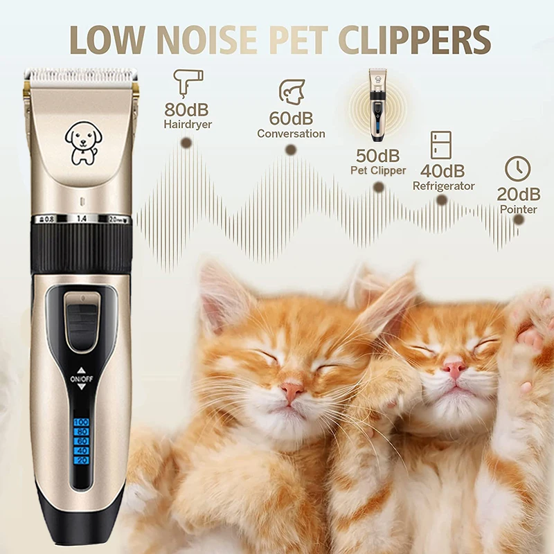 Dog Clipper Dog Hair Clippers Grooming (Pet/Cat/Dog/Rabbit) Haircut Trimmer Shaver Set Pets Cordless Rechargeable Professional image 4