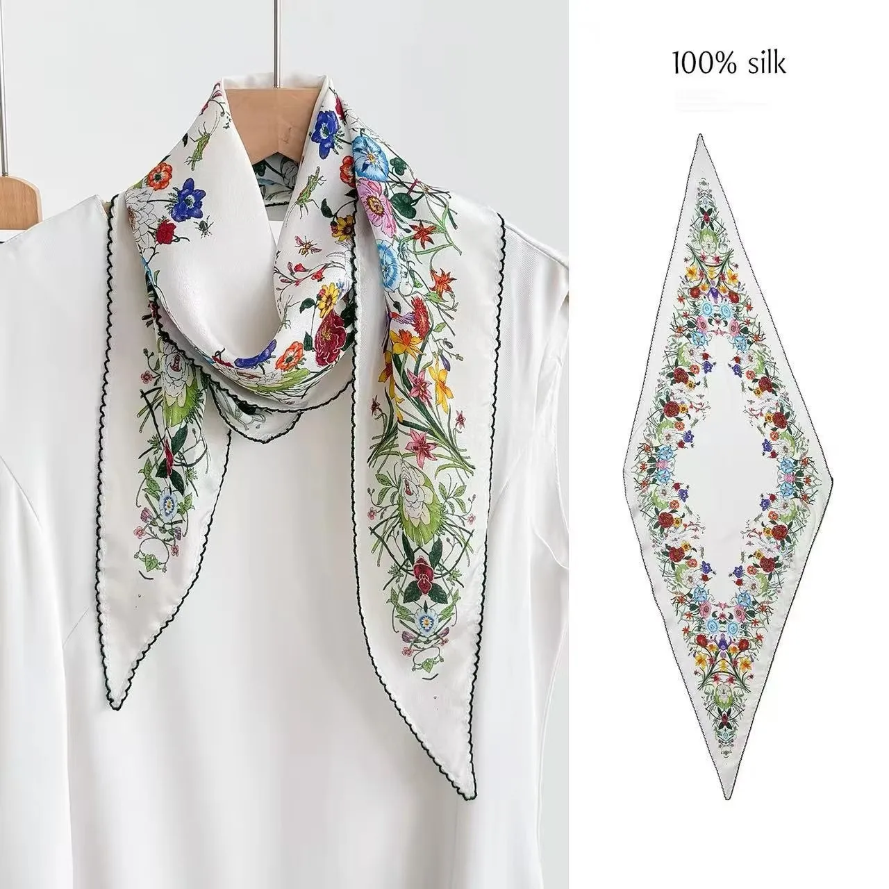 

Модный шарф из 100% натурального шелка для женщин, летний платок-пашмина, хиджаб, бандана, керчиф, эшарп, 42*145 см