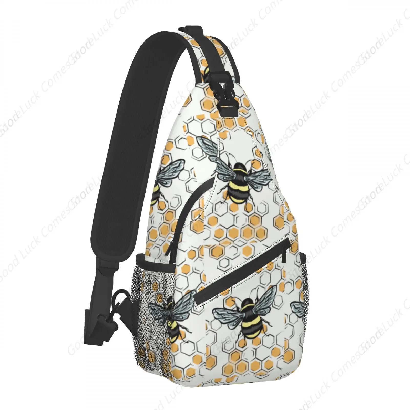 Bee และ Honeycomb กระเป๋าสะพายข้างอินเทรนด์สลิงกระเป๋าเป้สะพายหลังกระเป๋าสะพายยิมขี่จักรยานท่องเที่ยวเดินป่า