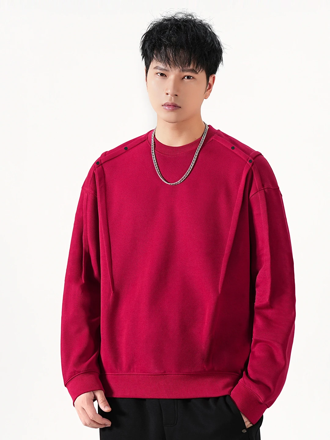 

Мужской свитшот в американском ретро-стиле с пэчворком, плотность 360 г, осенний, свободный крой, повседневный, с длинными рукавами, модный