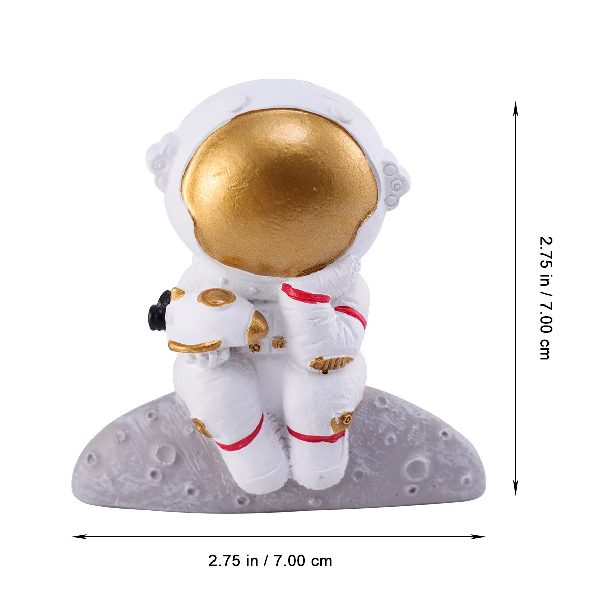 

2Pcs 3D Resin Astronaut Decor Moon Thinking Waving Hands Bedroom Living Room White 3D Resin Wall Sticker