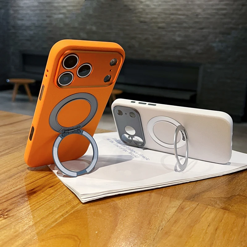 

Magnetic 360 Rotating Bracket Wireless Charge MagSafe Case For iPhone 17 17Pro Max 16 Pro Active Touch Camera Button Hard Cover