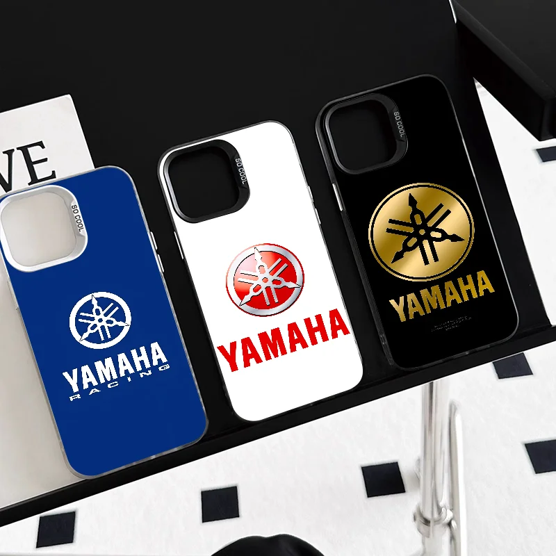 cool Y-YAMAHA  Phone Case Phone Case IMD color silver shell For iPhone 16 15 14 13 12 11 Pro Max Plus