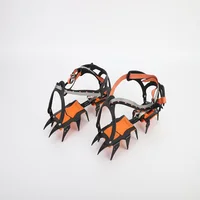 Crampones de nieve y hielo de 12 dientes, cubiertas antideslizantes para zapatos de escalada, tacos con punta, Crampones antideslizantes de nieve de acero inoxidable para deporte