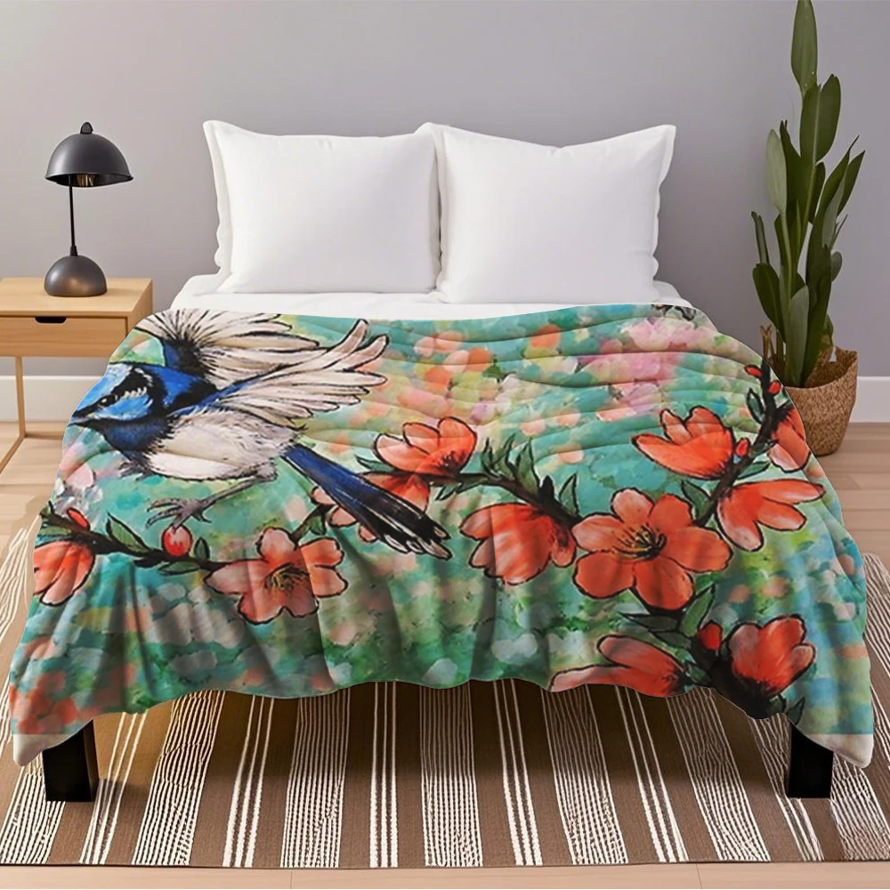 

Cold/Warm Weather Contemporary Chic Flannel Blanket Colours Of The Garden Bedsheet Bedspread No-Shedding Blankets For Children