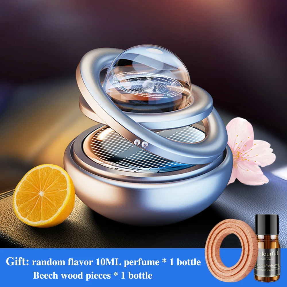 Solar Rotary Perfume Diffuser Car Air Freshener Interstellar 2 Flavoring Fragrance Ornaments Auto Interior Supplies Accessories