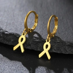 My Shape Breast Cancer Awareness Earrings for Women Fighting Against Breast Cancer Hoop Earrings Stainless Steel Jewelry Gifts