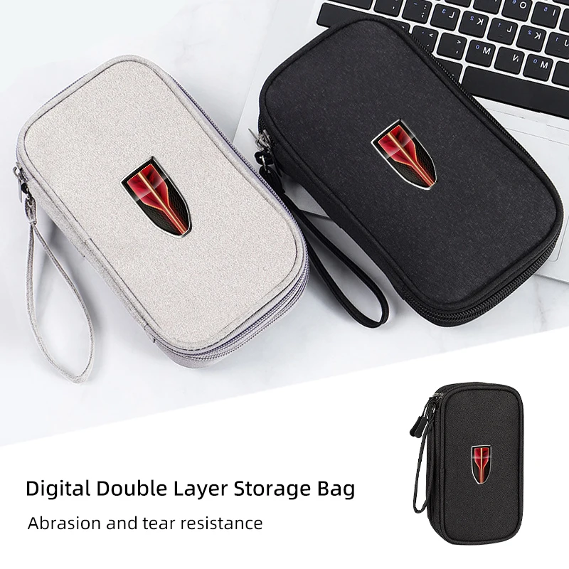 

Digital Storage Bag Cable Phone Organizer For Hongqi HS5 H5 H9 E-QH5 HS7 E-HS9 H7 E-HS3
