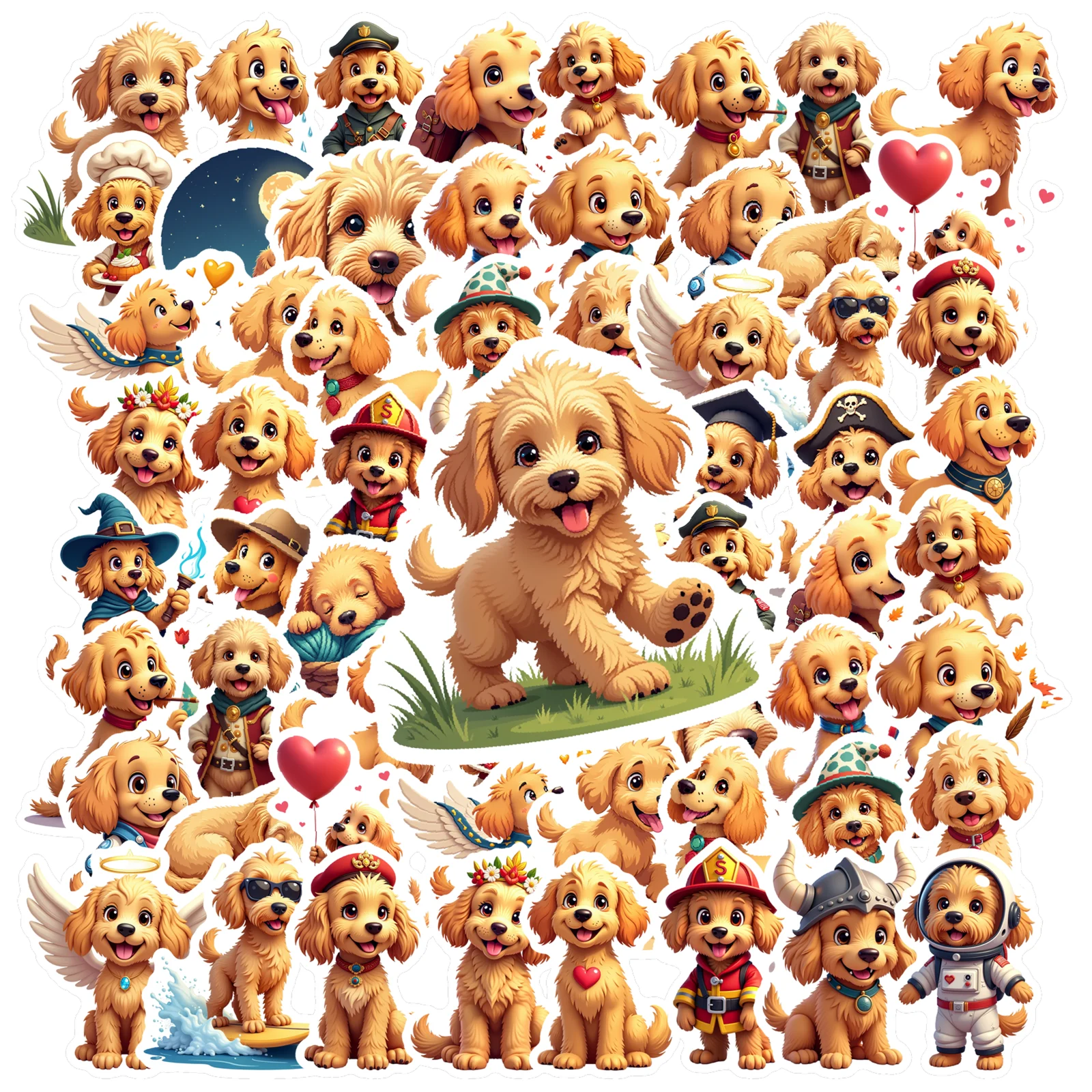35pcs-70pcs Cute Costume Stickers Playful Cartoon Stickers Stationery Stickers For DIY Phone Guitar Laptop Notebook