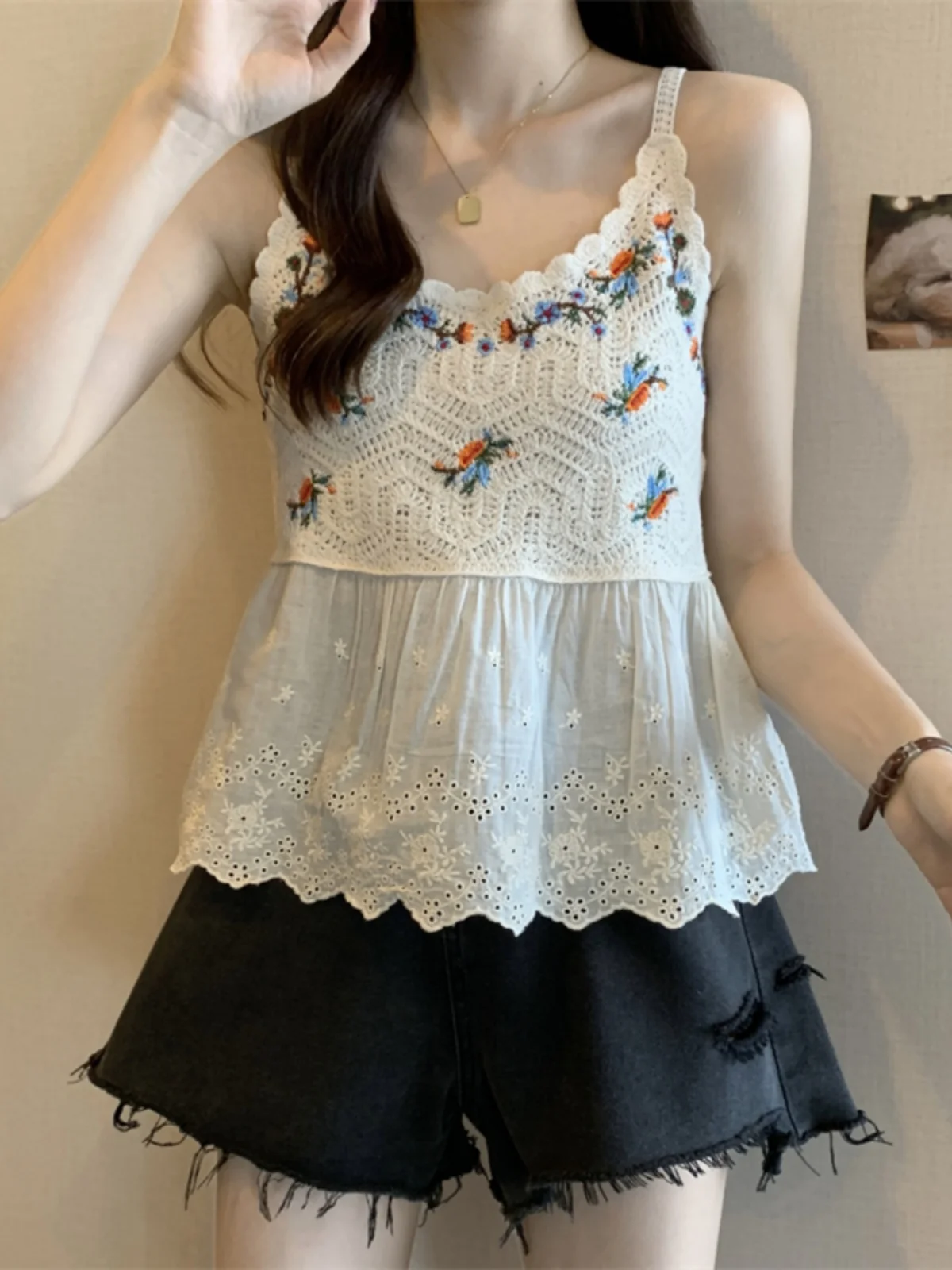 النساء السباغيتي حزام قمصان الأزهار طباعة الخامس الرقبة التعادل المتابعة الجبهة أكمام حبال تانك القمم سليم صالح سترات القمم Y2k الصيف Wh4