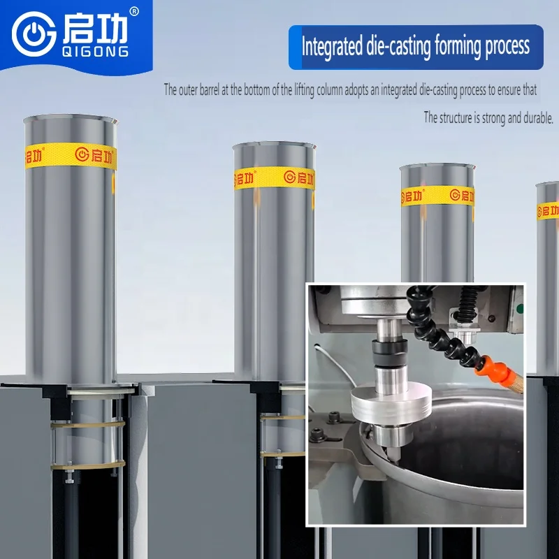 치공 870mm 유압 볼라드 스테인리스 스틸 자동 볼라드 시스템 상승식 리프팅 컬럼 가드레일 포스트 교통 차단기